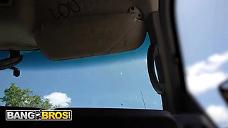 Bangbros - Amiee Cambridge sucks johnny's giant pecker in the bang bus before taking a facial cumshot