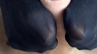 Secretary Climbed Into Her Boss Panties and Came on Her Stockings