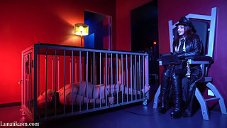 Punished with Electricity in the Cage Mistress Lunatika