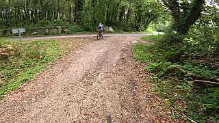 I see a girl cycling in the woods and when I go to urinate she helps me by giving me a blowjob in public