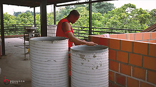 A BBC Construction Worker Inserts His Large Penis Into His Busty Boss on a Terrace - Brandon Cruz & Mariana Martix