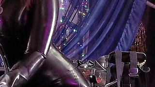 Eva Latex Dominate Rubber Slave Femdom Gloves Handjob Heels Catsuit Slave Pvc Hot MILF Big Ass