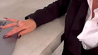 The Colleague with Sore Feet Gets Them Massaged and Licked with Pantyhose, in Exchange for a Blowjob