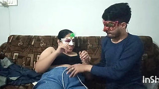 Masked Desi Group Orgy Wild Kiss Boobs Play in Masquerade Party Homemade Fun