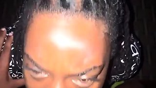 Perky amateur rides and sucks black dick pov style