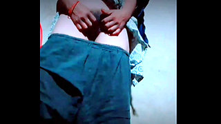 A lone girl masturbating her boobs and ass hole