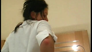 Shy teen gives blowjob and fingers her precious pussy