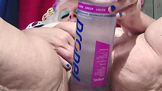 Big Bottle Plugged Clit Cunt