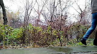 The Curvy Stepmother Pleases Her Stepson with Pissing on the Street Again