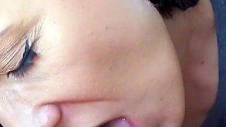 Car Blowjob with Stranger Man! Female Tourist Jerks the Sperm Out of His Cock!