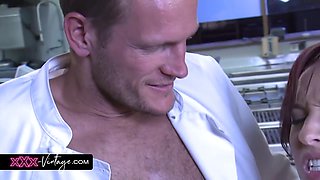 Lea Magic - Threesome In The Restaurant Kitchen