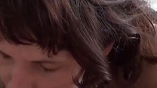 Slave in Leather Corset and Collar Cum Sprayed in Her Mouth