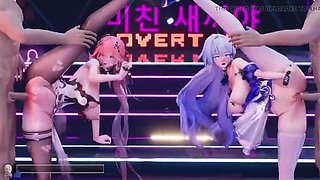 MikuMotion Gangbang Creampie With Explosive Tits And Thrusting Butt Plug