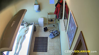 Czech Solarium 2: Blonde Strips Down and Shows off Her Tight Ass