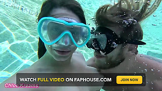 Underwater Suck and Fuck! Getting Used in the Pool by Big Cock - Chloe Kreams, Steve Rickz