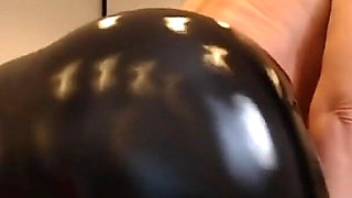 Big round fake ass PVC leggings fetish