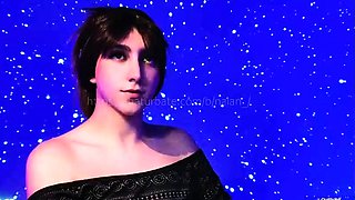 Shemale tranny enjoying solo masturbation