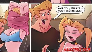 Hot Blonde Trapped in Elevator - Pervert Anime Sex Fuck