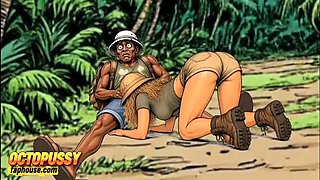 Extreme Blowjob and Fucking in the African Jungle – White Wife Cheats with BBC (Cartoon)
