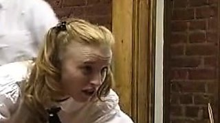 Amateur Blonde Chick Strips To Thong