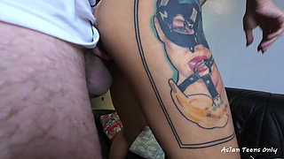 Sperm Dripping Out From Pussy After Getting Fucked on Washing Machine