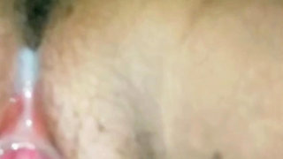 Fingering in the rain, juice coming out of my vagina