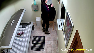 Czech Solarium 15: Busty Young Woman Exposes Everything Without a Care