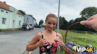 Vip4k. crimson riding hood loves to display her vagina in her boyfriend\u2019s car