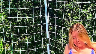 Brazilian Football Girl Jersey Tease to Lingerie Orgasm
