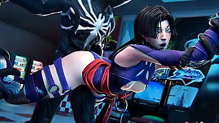 Psylocke Gets Pounded by Monster in Hardcore 3D Action