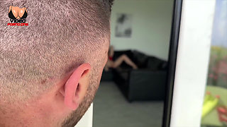 This Young with Glasses Is Having Fun Alone, I Join Her to Slap Her Ass!