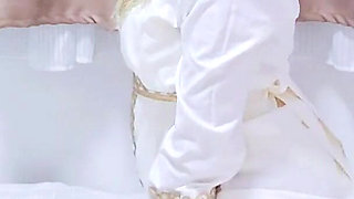 A Malaysian Hijabi Girl Teasing with White Abaya Showing off Her Ass