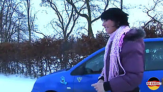 Cute Euro Girl Needed Help with Her Car