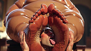 SSBBW Makes Skinny Slave Lick Her Sweaty Feet