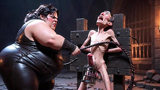 CBT Humiliation - BBW Mistress Whipping Locked Slave Cock