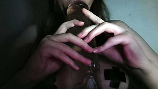 Throat taming blowjob practice