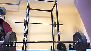 Booty Shorts, Thong, and Sports Bra Powerlifting Workout - Squat, Bench, Sumo Weightlifting