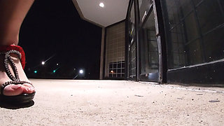 Cum whore CD is outdoors alone then goes indoors for masturbation