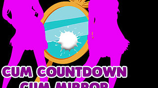 Cum Countdown Cum Mirrror with 2 Dressed Girls