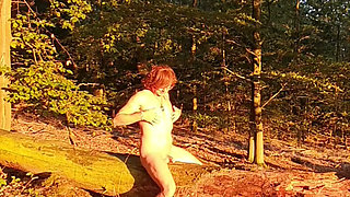 Naked in the evening sun