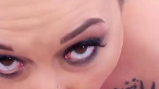 Brunette asian teen Eden Alexander POV blowjob deepthroat cum swallow