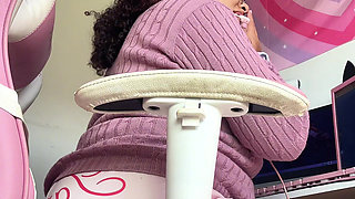 Home Office Leggings Farts Nonstop Pretending with Coworker Then Dirty Talk