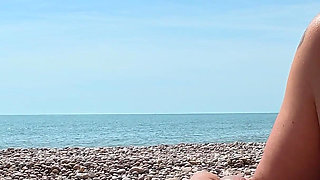 Super Stacked Married British MILF Cheats on Nudist Beach!