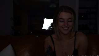 AMATEUR BIGTIT BLONDE TEEN MASTURBATES IN STALKINGS