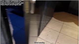 Stranger Challenge - I Get Fucked By A Stranger In An X Cinema. A Voyeur Joins Us And Cums On Me With Angela Doll