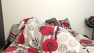 I give my husband's dick a blowjob and we make horny video.