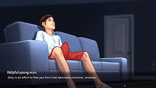 Stepmom flaunt her pussy to his Stepson while watching porn(Summertime Saga)