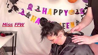Halloween Witch Undercut Miss Ffw Gets a Fresh Clipper Cut From Mr