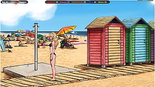 Caught An Exhibitionist And Helped Him Cum On Her Tits. Hentai Game