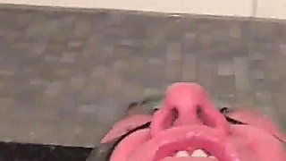 Golden Shower in Masked Face and Mouth